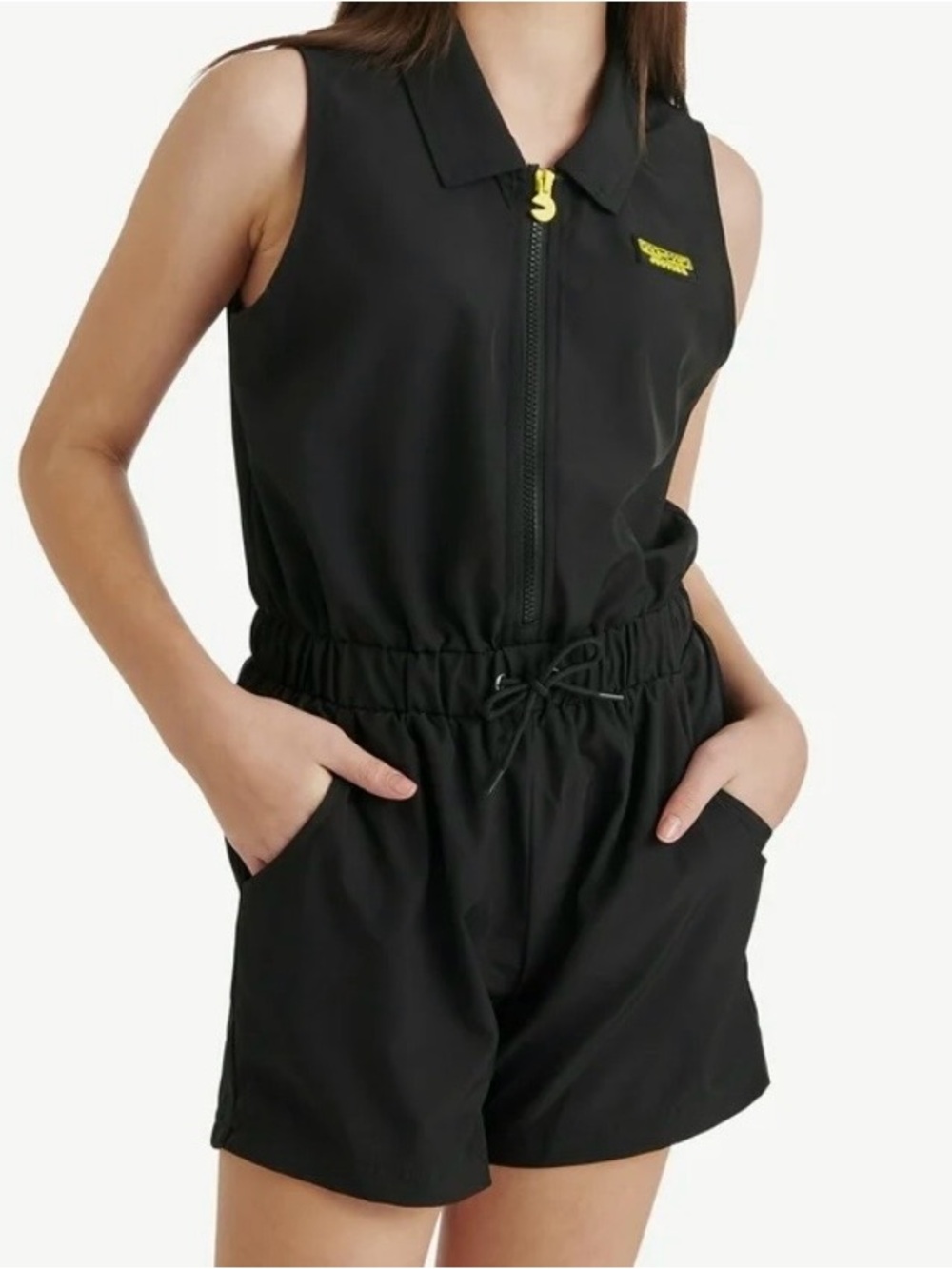 Justice Girl’s Black Romper with Yellow Pac-Man Accent Size Large 12/14